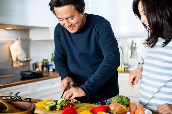 photo of cooking healthy meal