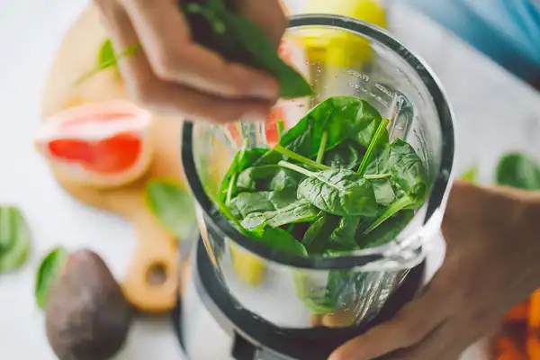 photo of making veggie smoothie