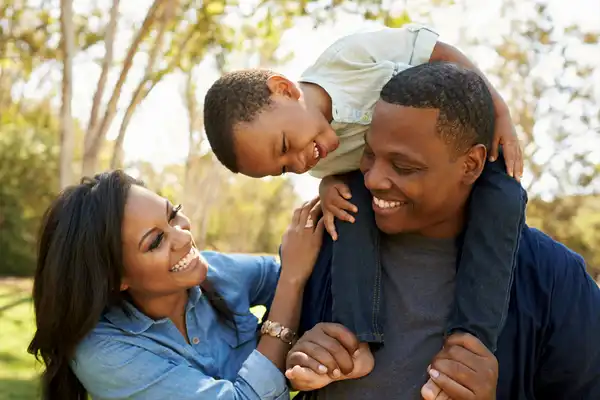 photo of family outside