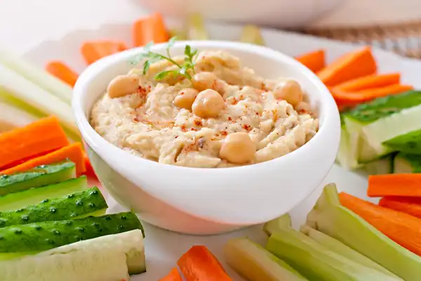 photo of hummus and veggies