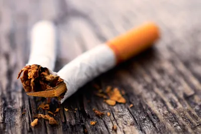 photo of broken cigarette on wooden surface