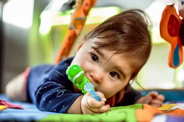 photo of teething baby
